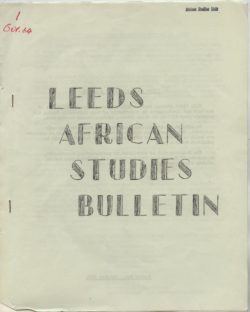 Leeds African Studies Bulletin, October 1964